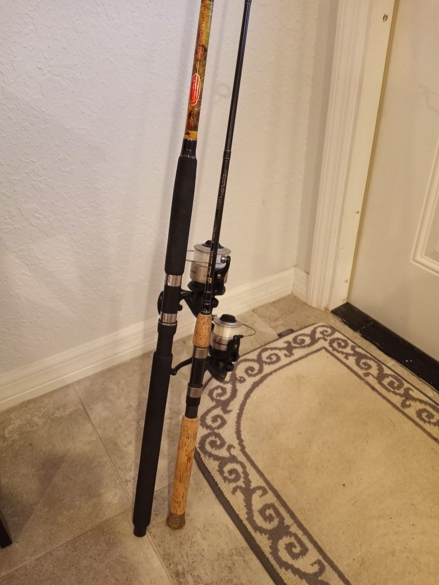 Two Fishing Poles And Reels