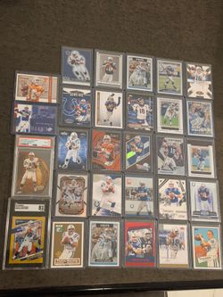 Peyton Manning Football Cards Lot! 29 Card Lot! Colts! 2 Graded Cards! Inserts! Peyton Manning Planet Metal PSA Card!