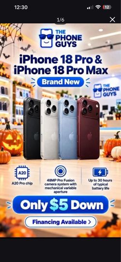 AVAILABLE NOW! - APPLE 18 Pro & Pro Max SERIES UNLOCKED - 5 DOLLARS DOWN NO CREDIT NEEDED!