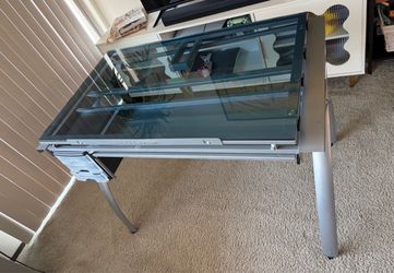Glass Drafting table with drawers