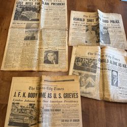 Vintage 1963/1964 JFK Kansas City star newspaper bundle shipping available