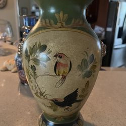Beautiful  Vase  Hand, Painted Decorative Birth Design