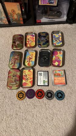 Pokémon TCG Mini Tin Lot with Coins and Cards