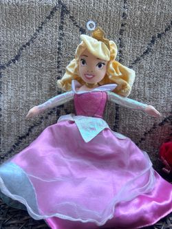 Disney Parks Authentic Princess Ariel and Aurora Reversible Flip Plush Doll
