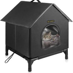 REST-EAZZZY Black Weatherproof Outdoor Cat House