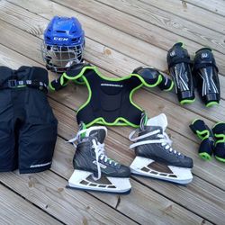 Youth Hockey Gear/Skates and Fila Bag