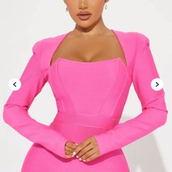 Long Sleeve Bandage Midi Dress