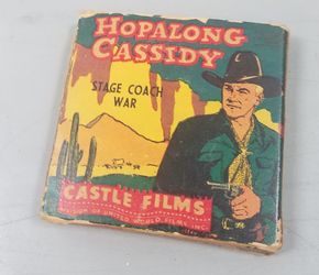 8mm Hopalong Cassidy Stage Coach War Box & Film Castle Films.