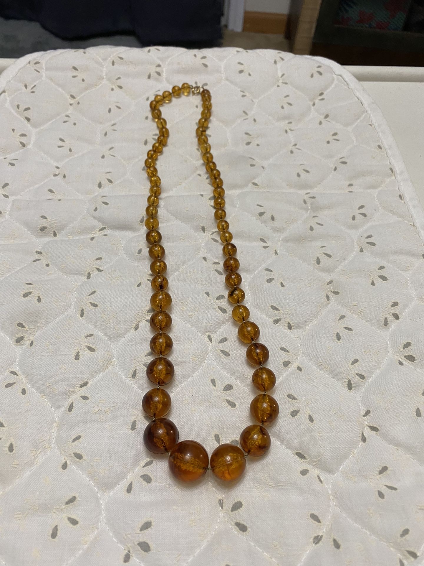 Vintage Amber Colored Necklace 