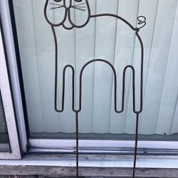 Garden Lawn Yard Decor Metal Cat 28.5” X12”