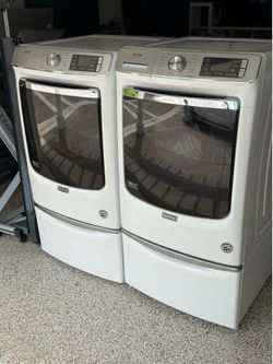 Maytag Commercial Technology Front Load Washer & Dryer Set