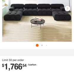 Velvet Black Sectional 