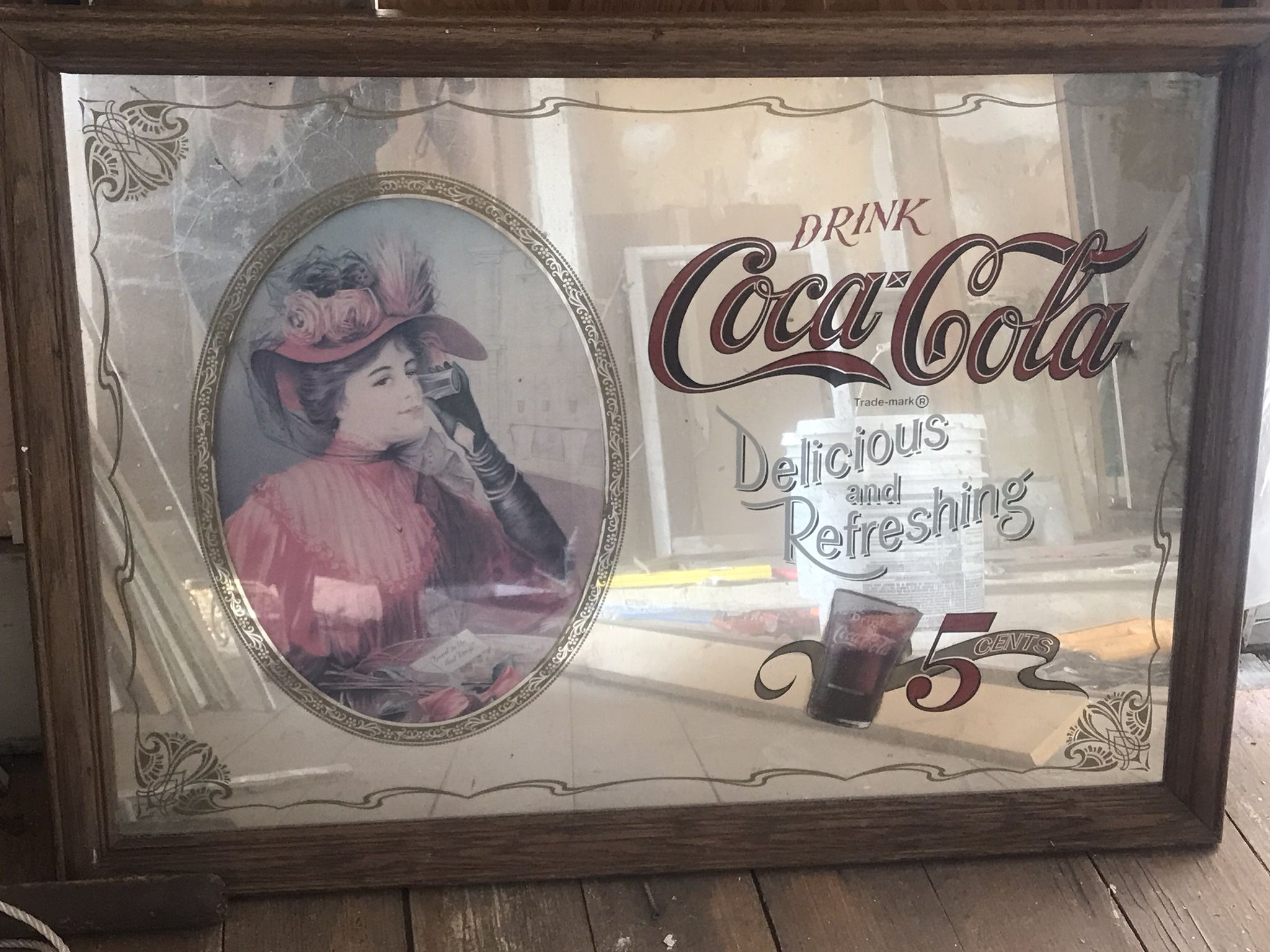 Antique Coca Cola Mirror