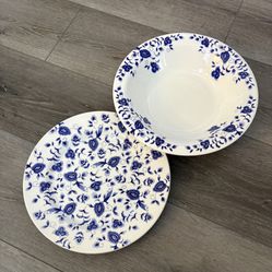 Pier 1 Eliza Serving Pasta Bowl & Plate 10.25"