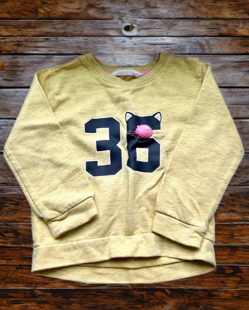 Kids Yellow Sweatshirt with Number Print