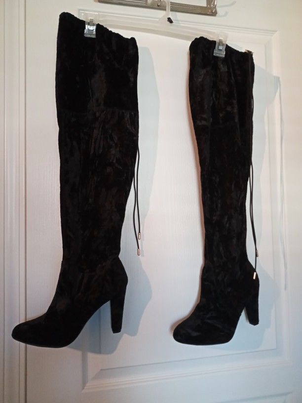 Black Over the Thigh Boots