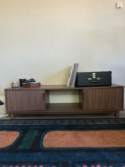 Entertainment center mid century modern oak
