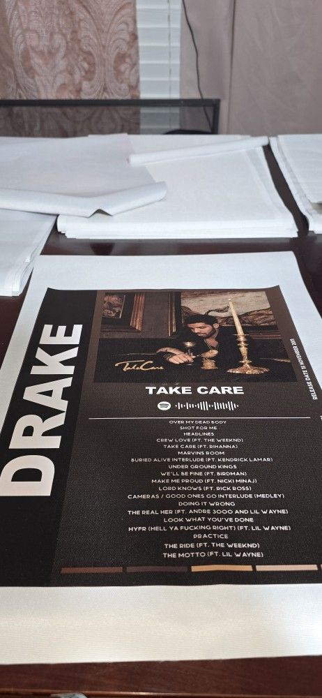 DRAKE Take Care Album Canvas