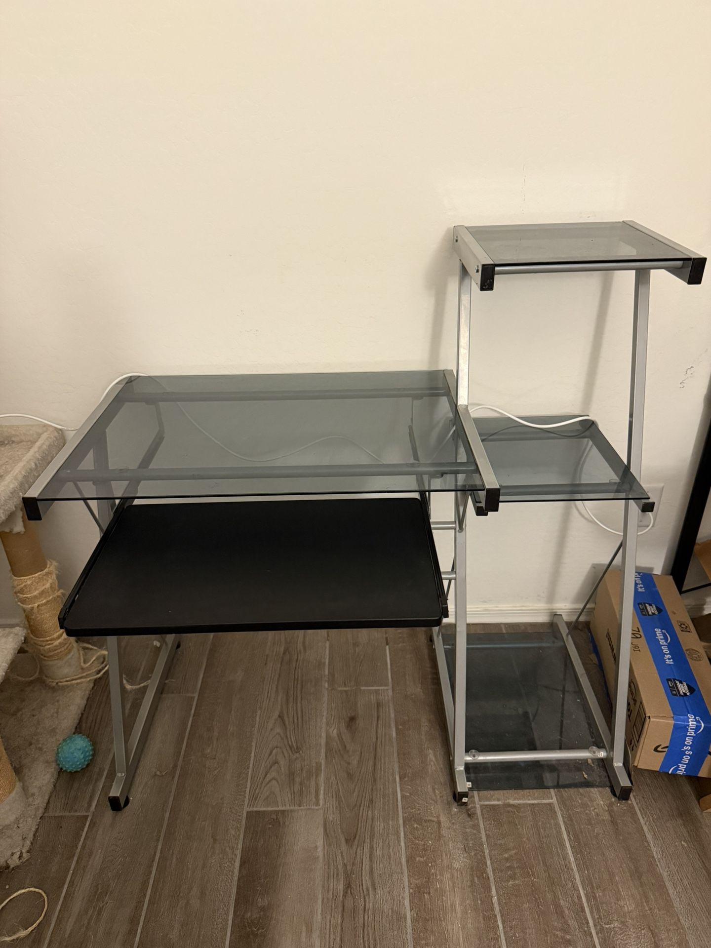 Glass L-shaped Desk