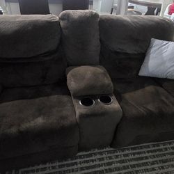 Brown Sofa and Love Seat