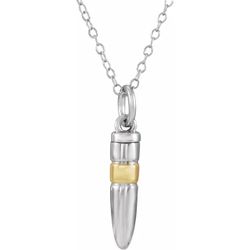 Ash Holder- Bullet 18” Necklace Sterling Sliver