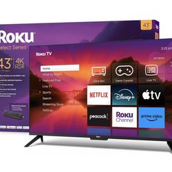 BRAND NEW Roku Smart TV – 43-Inch Select Series 4K HDR RokuTV