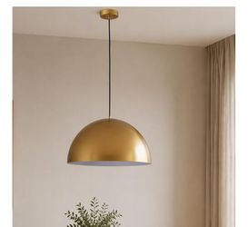 15 Inch Gold Dome Pendant Light, Modern Farmhouse