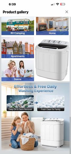 ZENY Portable Clothes Washing Machine Mini Twin Tub Washing Machine 13lbs Capacity with Spin Dryer,Compact Washer and Dryer Combo Lightweight Small La