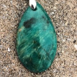 New green amazonite pendant imported from russia, lake baikal land
