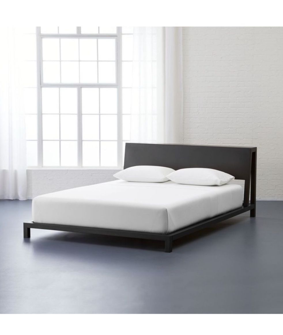 CB2 Black Metal Platform Bed
