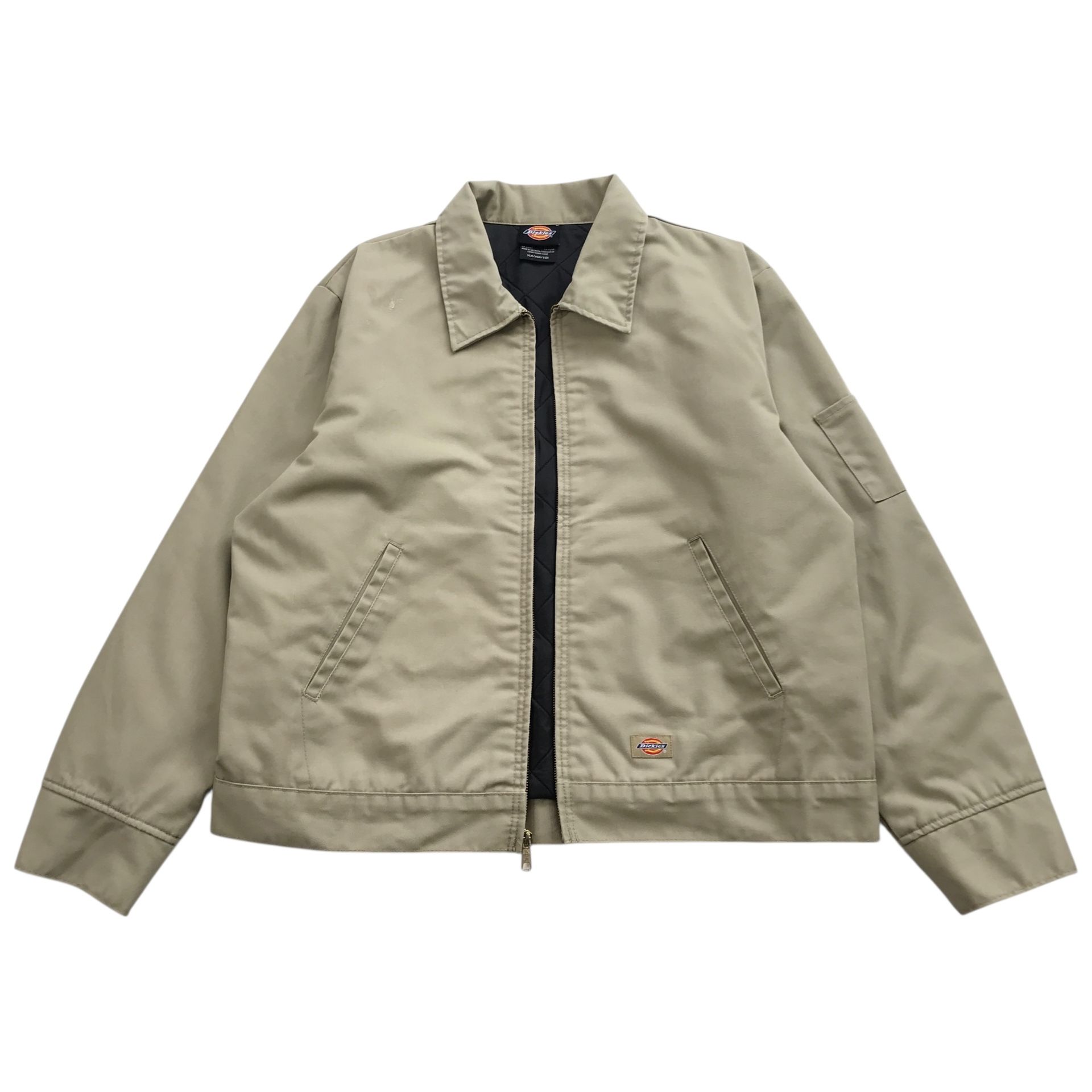 DICKIES EISENHOWER INSULATED JACKET MENS XL BEIGE KHAKI QUILTED COAT *NO ZIPPER*