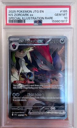 2025 POKEMON JTG EN-JOURNEY TOGETHER #185 N'S ZOROARK EX PSA 10