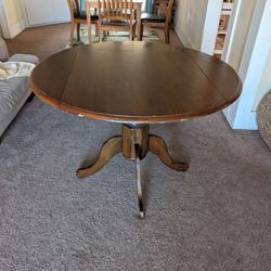 Small Wood Clawfoot Dining Table With Drop Leafs