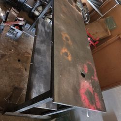 Wood Work Bench  With  Wheels 