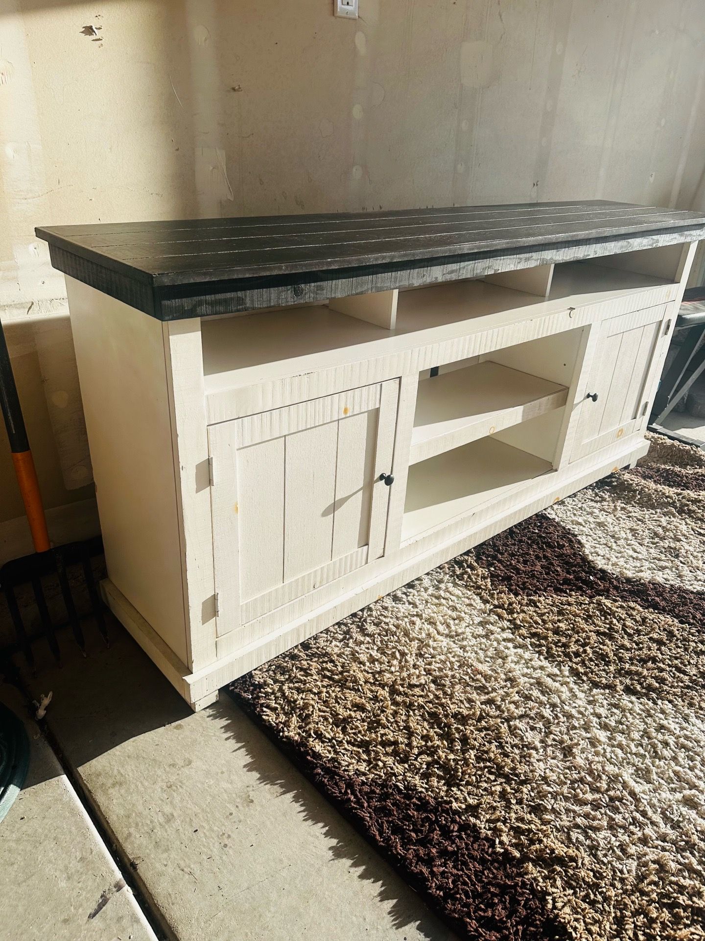 Tv stand …72”long white and greyish