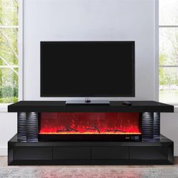 Black Fire Place TV Stand - Cash And Financing Available