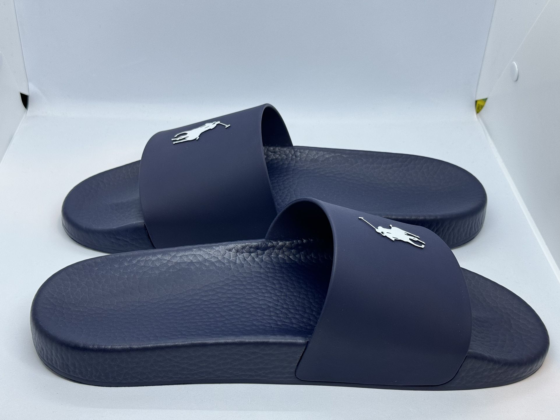 Polo by Ralph Lauren Navy Slide Sandals with White Pony Logo Polo Ralph Lauren Cayson All Over Pony Slide Sandals, Navy main image 2