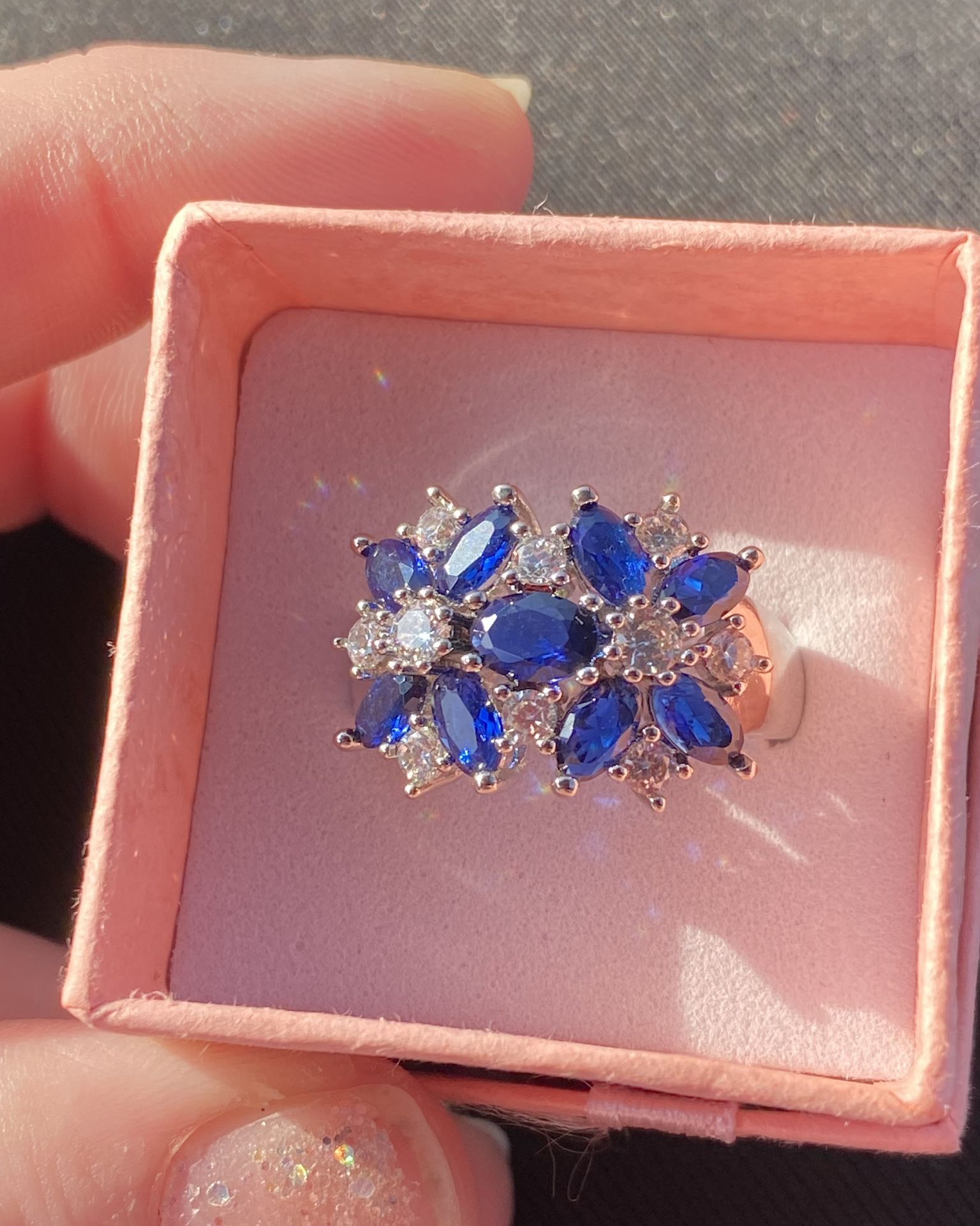 New Women’s 925 Sterling Sapphire Ring, Size 8