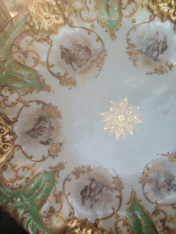 Antique Plates With Real Gold Leafing.
