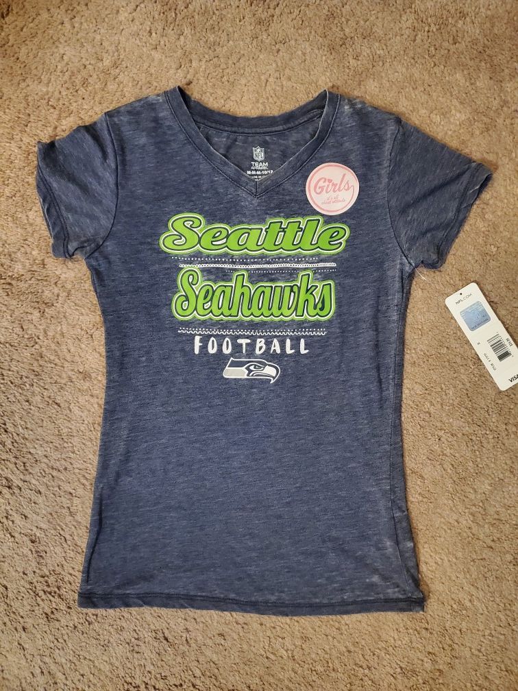 Girls Seahawks V-neck shirt