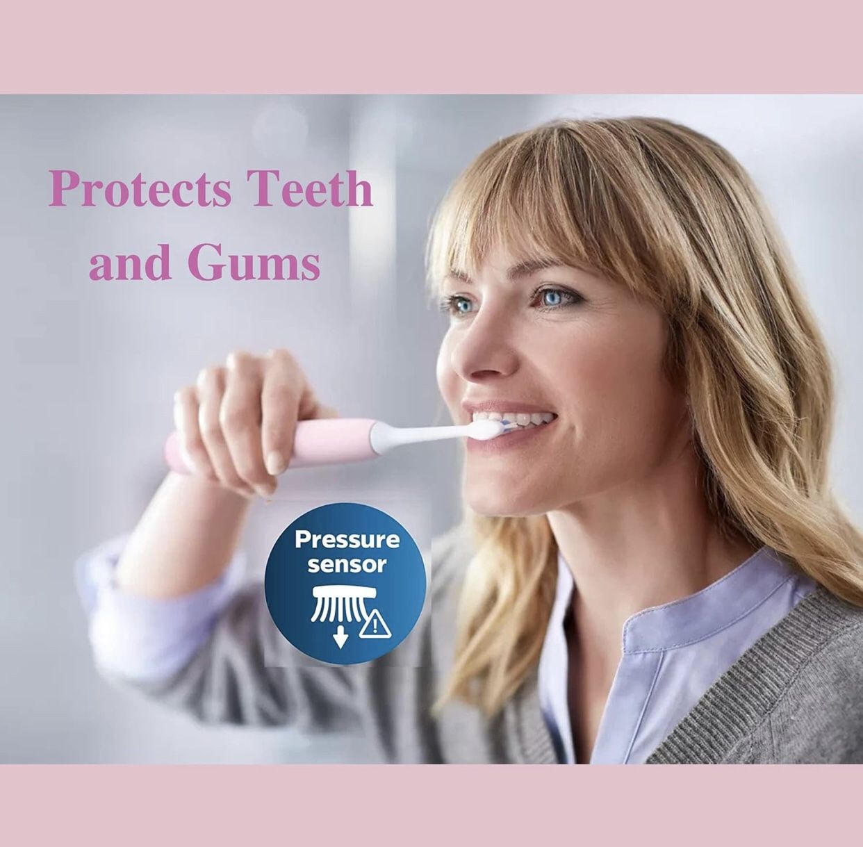 Philips Sonicare ProtectiveClean 4100 Electric Rechargeable Toothbrush, Plaque Control, Pink