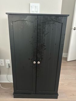 Black Wood Double Door Cabinet