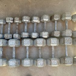 10–50 lb Cast Iron Hex Dumbbell Set – 540 total lbs. Full Range, Great Knurling
