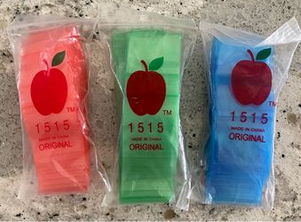 NEW. Mini Ziplock Bags - Red, Green, Blue
