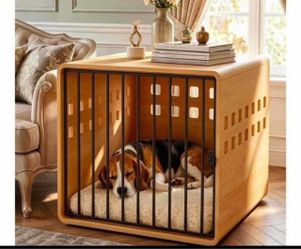 New-Wooden Dog Crate End Table