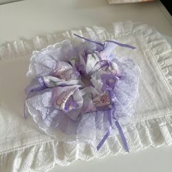Cute purple bunny lace ribbon scrunchie 