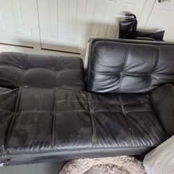 Faux Leather Futon