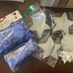 Navy Blue and silver Star Party Decor