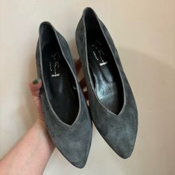 Gray prialpas gomma Venezia suede pointed toe ballet slip on flats made in Italy size 36 1/2 excellent condition