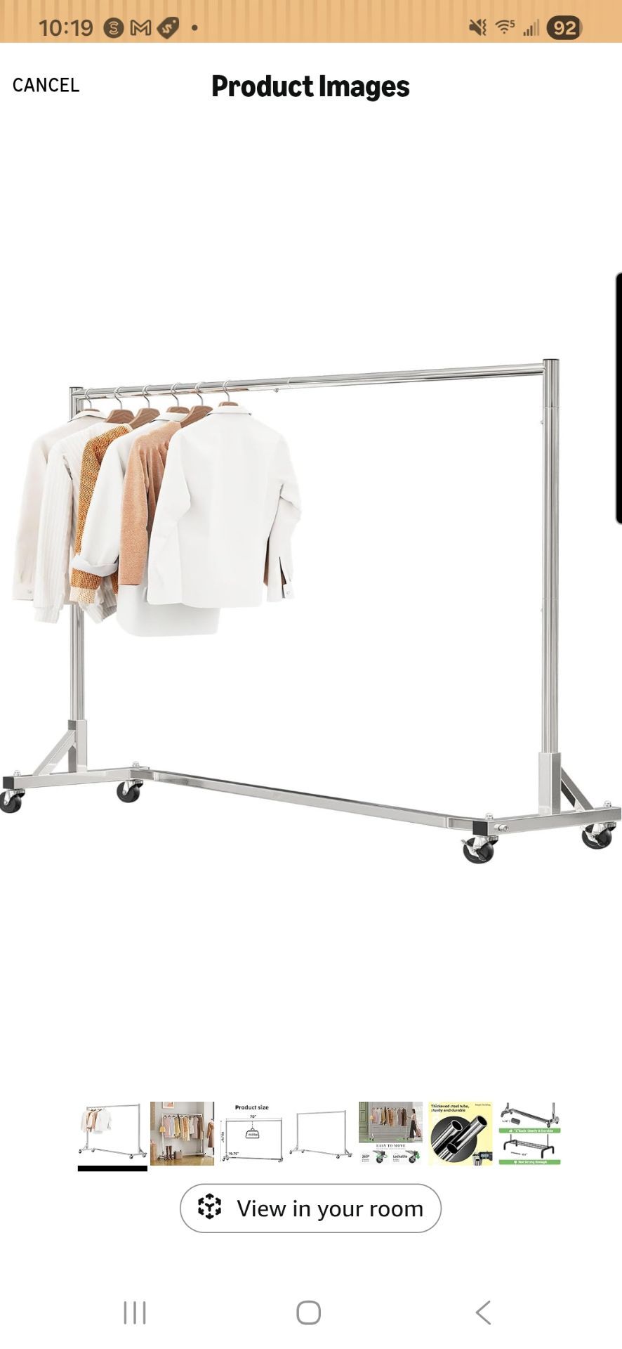 Heavy Duty Clothes Rack 70in Z Base Rolling Commercial Garment Rack Chrome